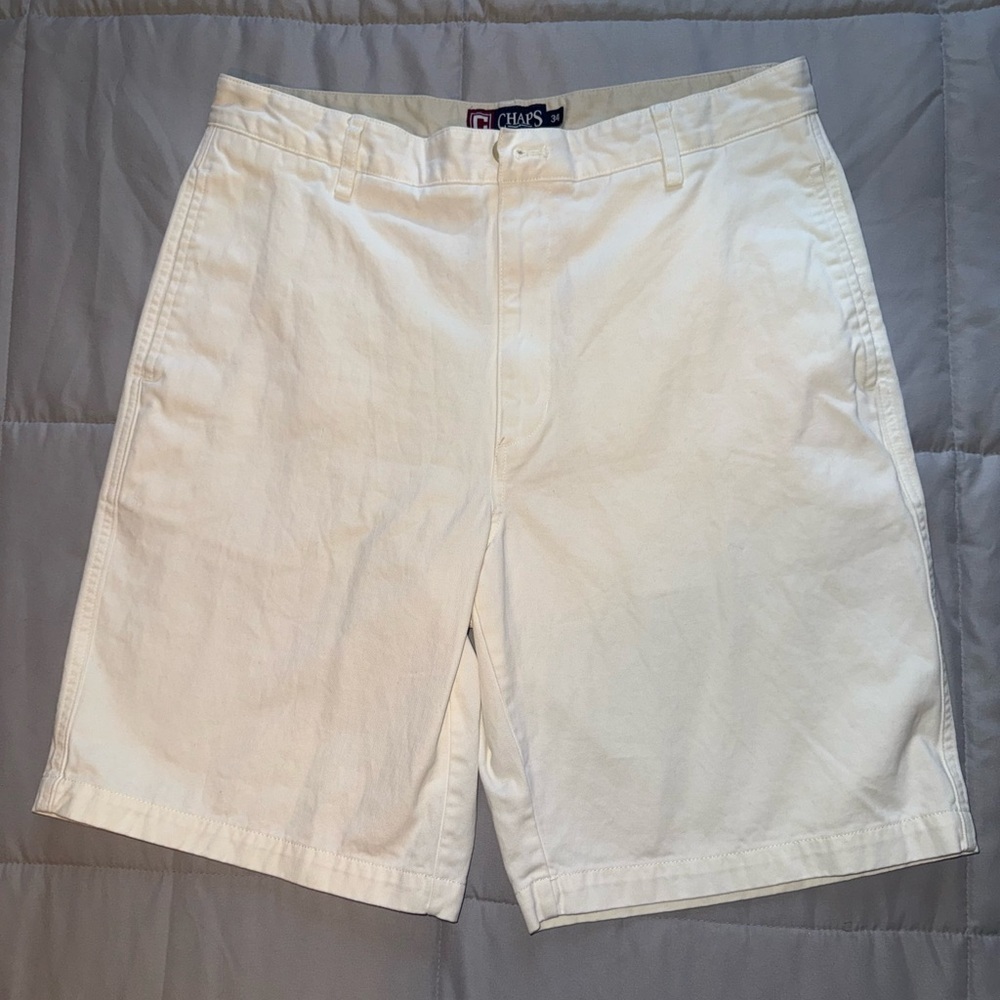 Chaps White Cotton Shorts Size 34